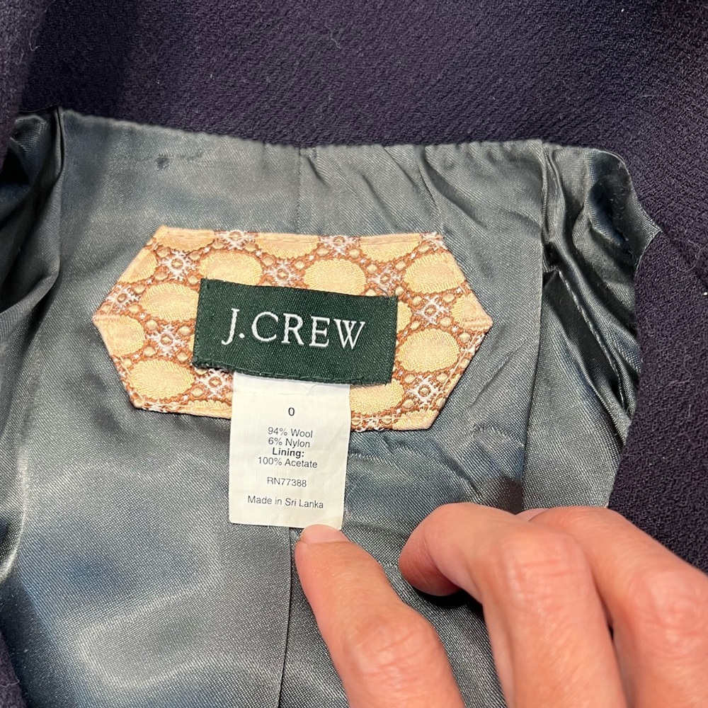 Jcrew Wool Blend Lady Jacket Coat Size Zero - image 7